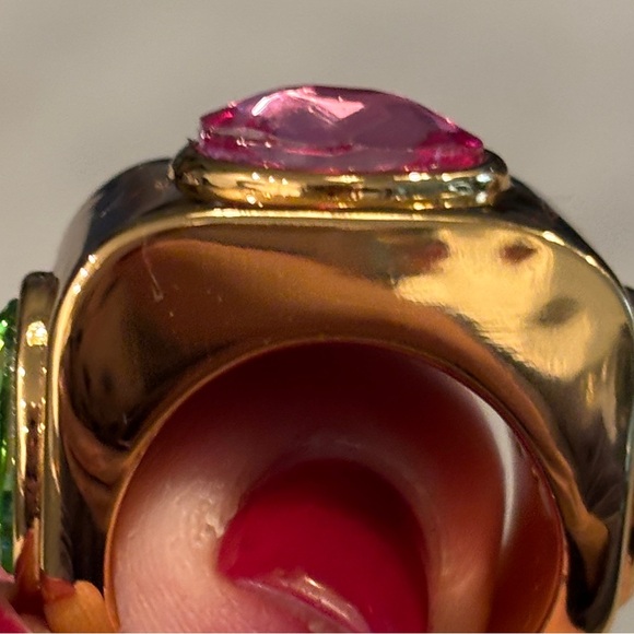 NWOT Kurt Geiger Gold and Gemstone Ring Size 8. It is a 8 regardless of comments - Picture 5 of 8